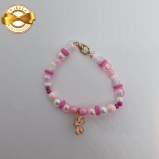 Armbandje Roze/Bloem